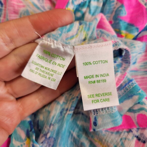 Lilly Pulitzer Top Womens S Essie Lobsters In Love Tropical Resort Cruise - Picture 9 of 12